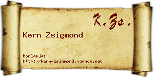 Kern Zsigmond névjegykártya